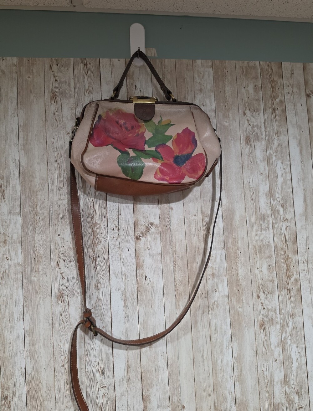 Patricia Nash Gracchi Spring Multi Leather Frame Satchel Purse